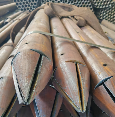 常德出尖打孔加工无缝注浆钢花管注浆管厂家
